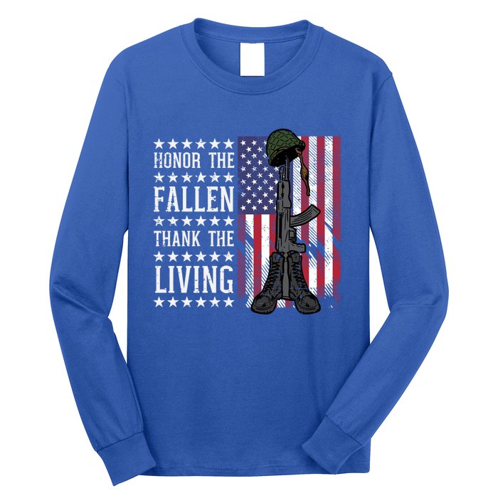 American Us Flag Honor The Fallen Thank Living Memorial Day Gift Long Sleeve Shirt