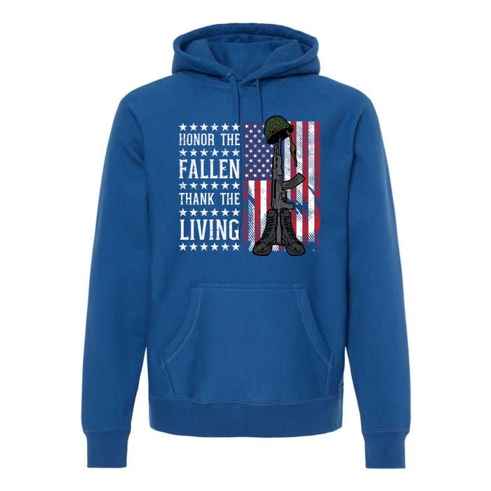 American Us Flag Honor The Fallen Thank Living Memorial Day Gift Premium Hoodie