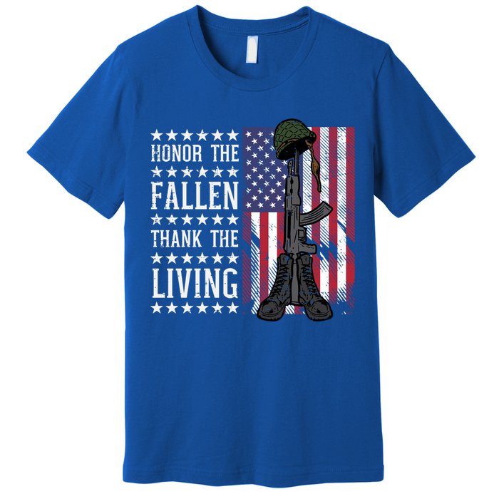 American Us Flag Honor The Fallen Thank Living Memorial Day Gift Premium T-Shirt