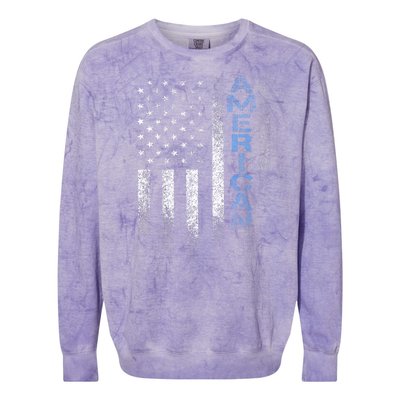 American Usa Flag Colorblast Crewneck Sweatshirt