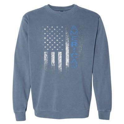 American Usa Flag Garment-Dyed Sweatshirt