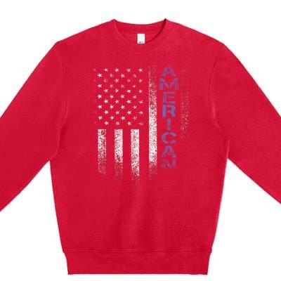 American Usa Flag Premium Crewneck Sweatshirt