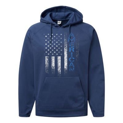 American Usa Flag Performance Fleece Hoodie