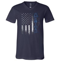 American Usa Flag V-Neck T-Shirt