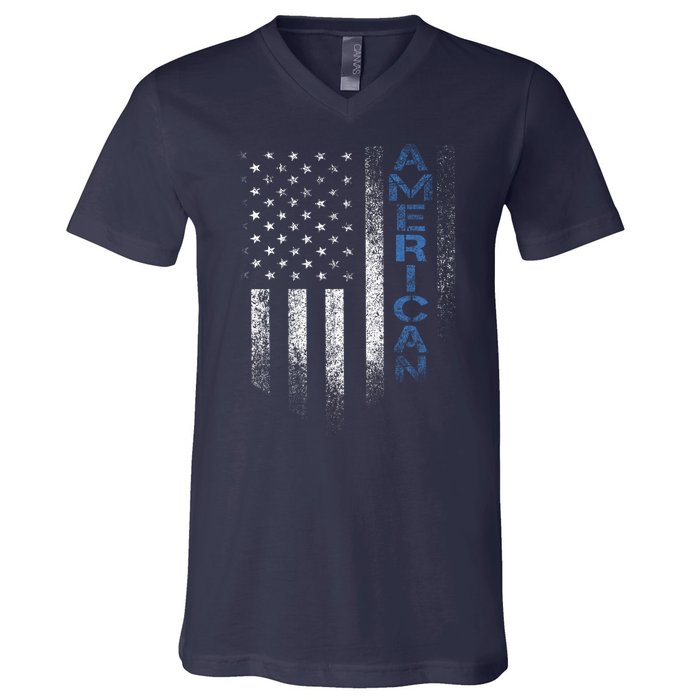 American Usa Flag V-Neck T-Shirt