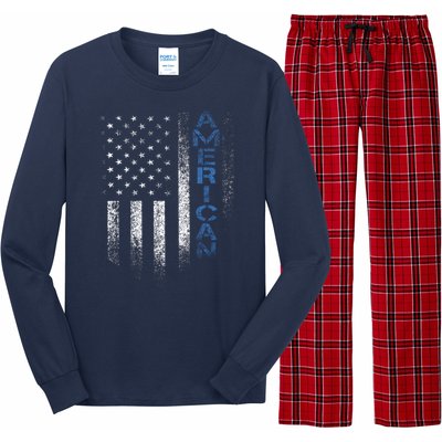 American Usa Flag Long Sleeve Pajama Set