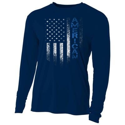 American Usa Flag Cooling Performance Long Sleeve Crew