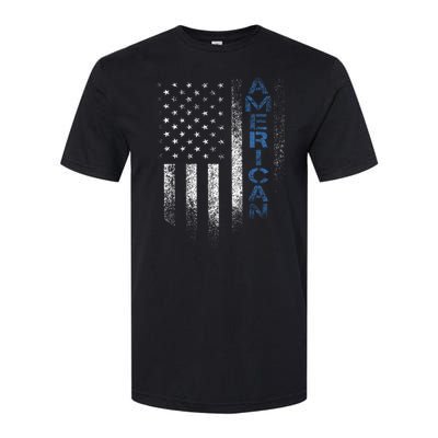 American Usa Flag Softstyle CVC T-Shirt