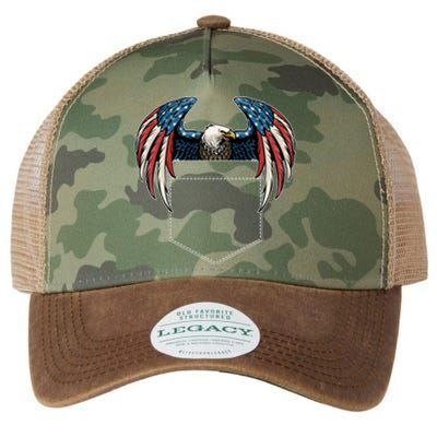 American USA Flag Eagle In Pocket Legacy Tie Dye Trucker Hat