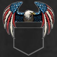 American USA Flag Eagle In Pocket 7 Panel Mesh Trucker Snapback Hat