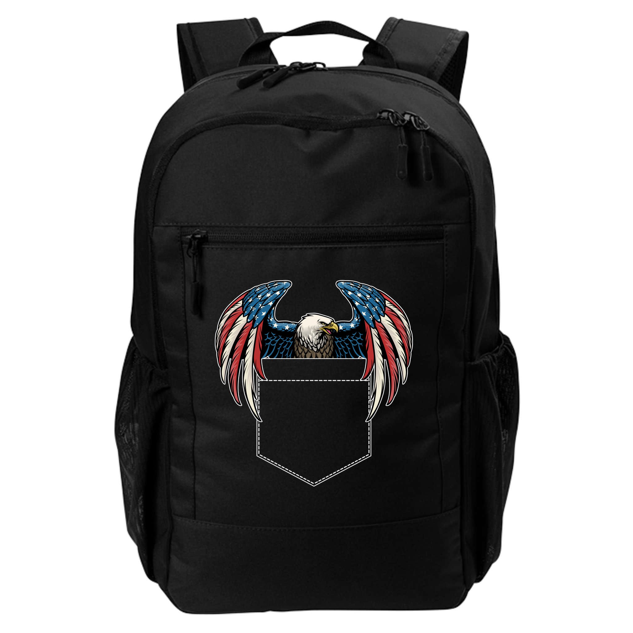 American USA Flag Eagle In Pocket Backpack