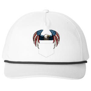 American USA Flag Eagle In Pocket Snapback Five-Panel Rope Hat