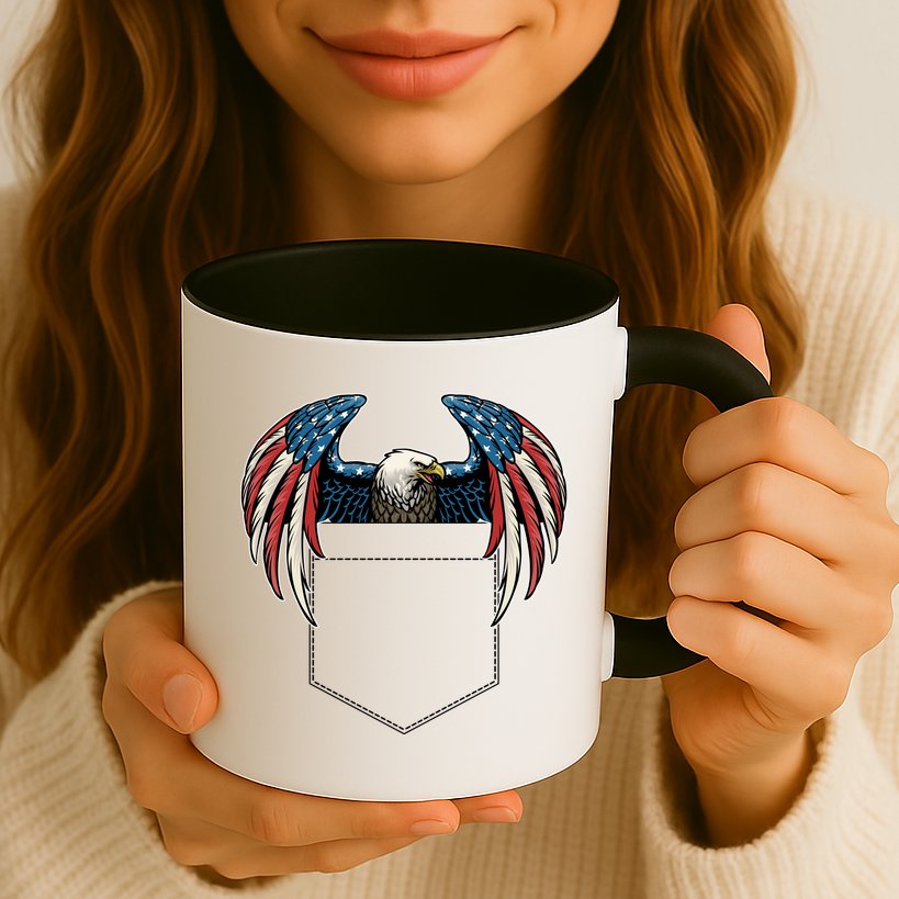 American USA Flag Eagle In Pocket Mug