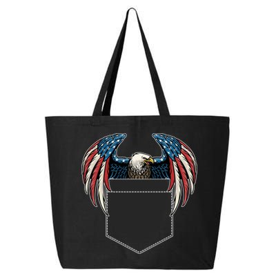 American USA Flag Eagle In Pocket 25L Jumbo Tote