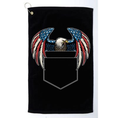 American USA Flag Eagle In Pocket Golf Towel