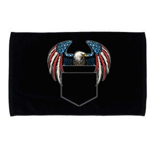 American USA Flag Eagle In Pocket Microfiber Hand Towel