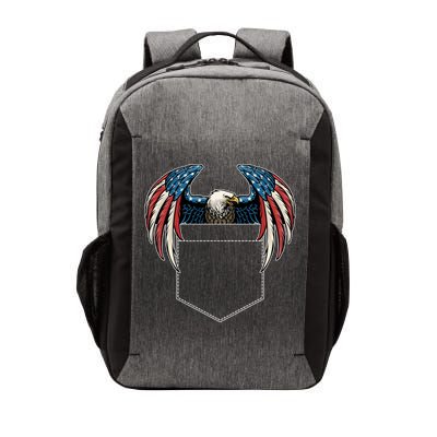 American USA Flag Eagle In Pocket Vector Backpack