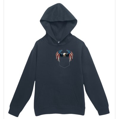 American USA Flag Eagle In Pocket Urban Pullover Hoodie