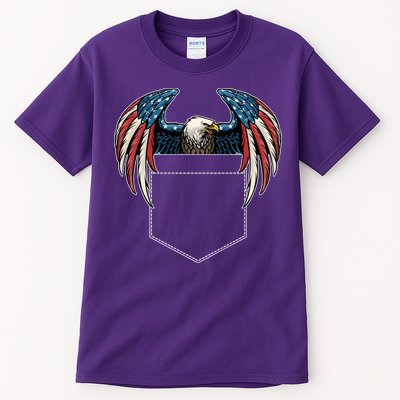 American USA Flag Eagle In Pocket Tall T-Shirt