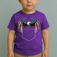 American USA Flag Eagle In Pocket Toddler T-Shirt