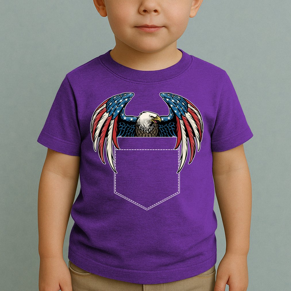 American USA Flag Eagle In Pocket Toddler T-Shirt