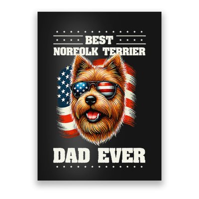 American Usa Flag Norfolk Terrier Terriers 4th Of July Poster