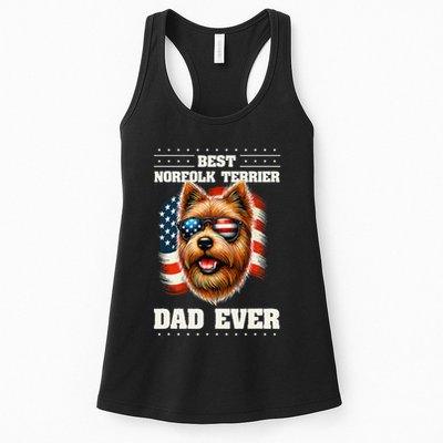 American Usa Flag Norfolk Terrier Terriers 4th Of July Womens Tank Top