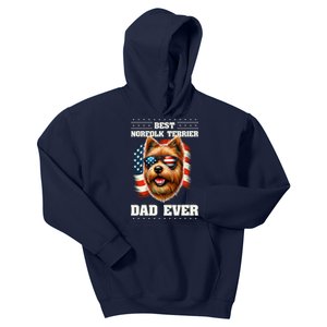 American Usa Flag Norfolk Terrier Terriers 4th Of July Kids Hoodie