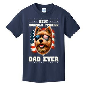 American Usa Flag Norfolk Terrier Terriers 4th Of July Kids T-Shirt