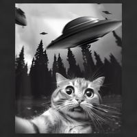 Alien UFO Funny Cat Selfie Cool Comfort Performance Bucket Hat