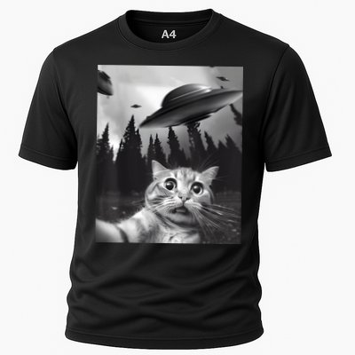 Alien UFO Funny Cat Selfie Performance Shirt