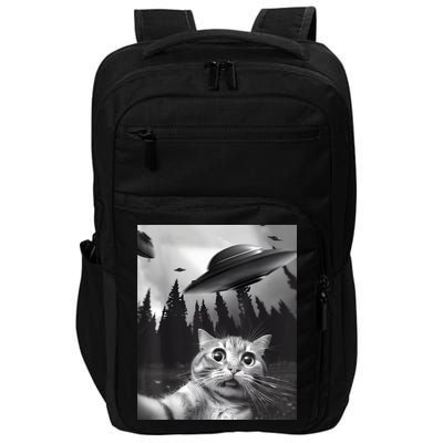 Alien UFO Funny Cat Selfie Impact Tech Backpack