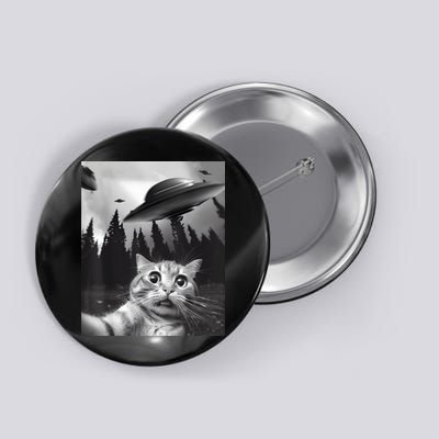 Alien UFO Funny Cat Selfie Button