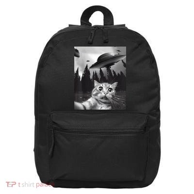 Alien UFO Funny Cat Selfie 16 in Basic Backpack