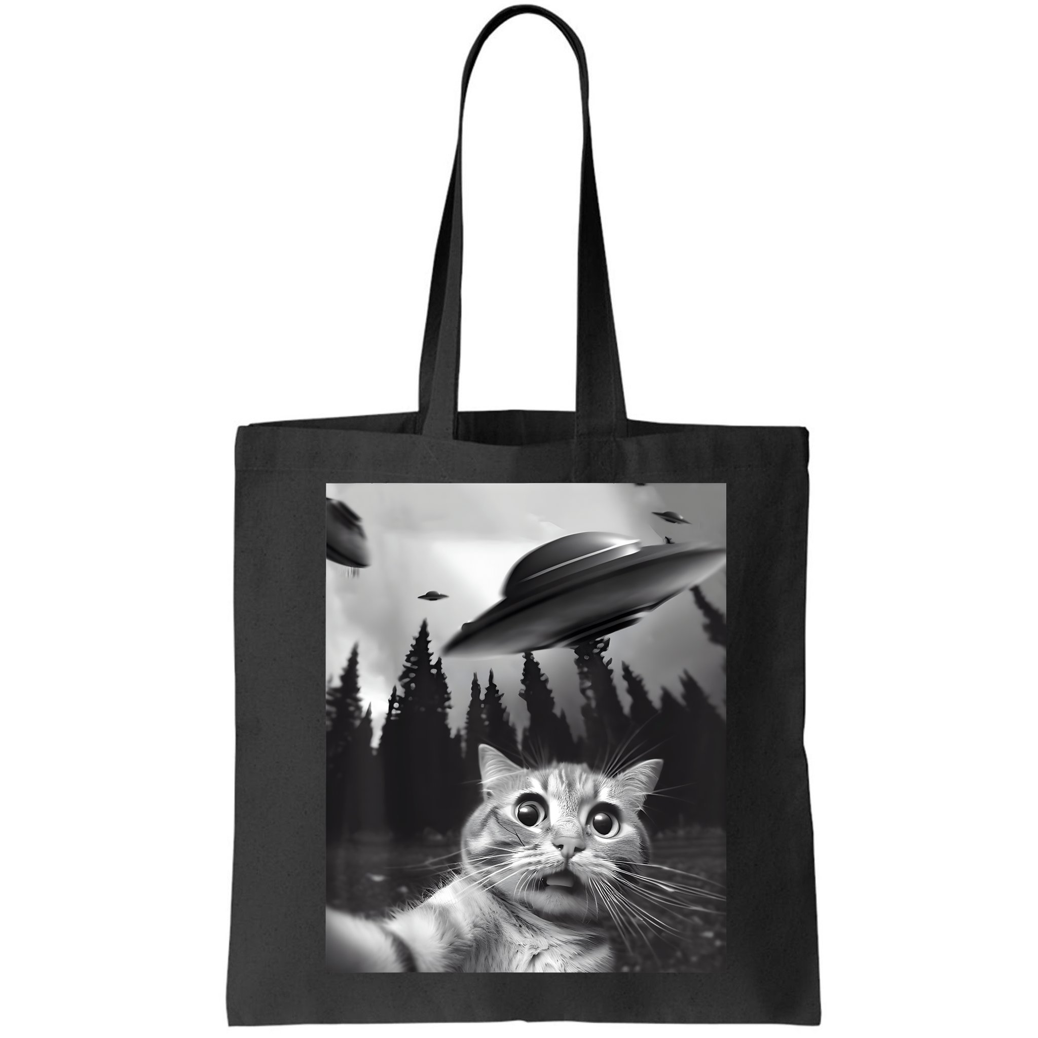 Alien UFO Funny Cat Selfie Bag