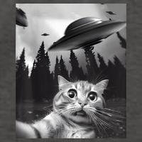 Alien UFO Funny Cat Selfie Vector Backpack