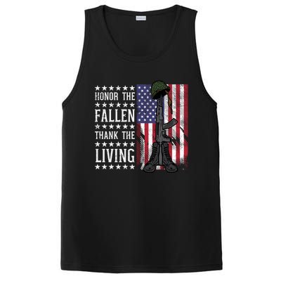 American Us Flag Honor The Fallen Thank Living Memorial Day Funny Gift PosiCharge Competitor Tank