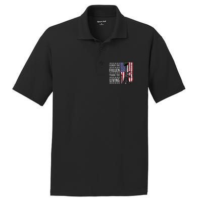 American Us Flag Honor The Fallen Thank Living Memorial Day Funny Gift PosiCharge RacerMesh Polo