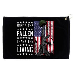 American Us Flag Honor The Fallen Thank Living Memorial Day Funny Gift Grommeted Golf Towel