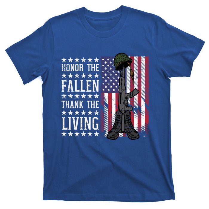 American Us Flag Honor The Fallen Thank Living Memorial Day Funny Gift T-Shirt