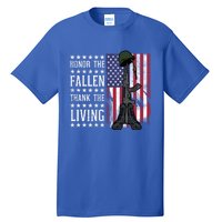 American Us Flag Honor The Fallen Thank Living Memorial Day Funny Gift Tall T-Shirt