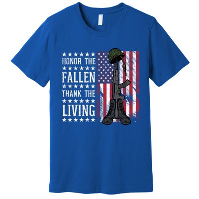 American Us Flag Honor The Fallen Thank Living Memorial Day Funny Gift Premium T-Shirt