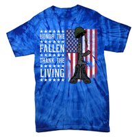 American Us Flag Honor The Fallen Thank Living Memorial Day Funny Gift Tie-Dye T-Shirt