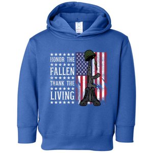 American Us Flag Honor The Fallen Thank Living Memorial Day Funny Gift Toddler Hoodie