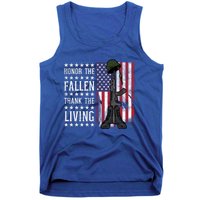 American Us Flag Honor The Fallen Thank Living Memorial Day Funny Gift Tank Top