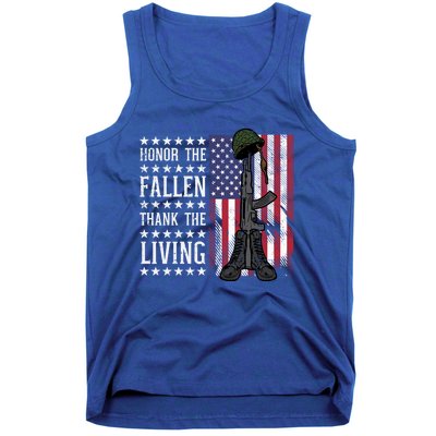 American Us Flag Honor The Fallen Thank Living Memorial Day Funny Gift Tank Top