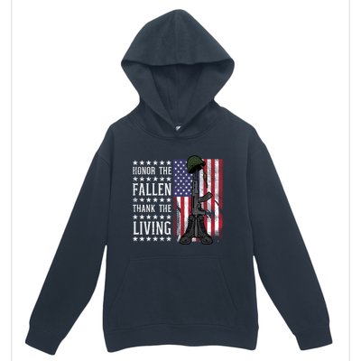 American Us Flag Honor The Fallen Thank Living Memorial Day Funny Gift Urban Pullover Hoodie