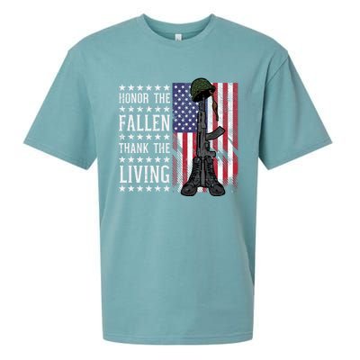 American Us Flag Honor The Fallen Thank Living Memorial Day Funny Gift Sueded Cloud Jersey T-Shirt