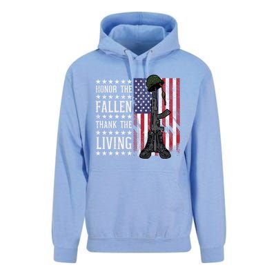 American Us Flag Honor The Fallen Thank Living Memorial Day Funny Gift Unisex Surf Hoodie