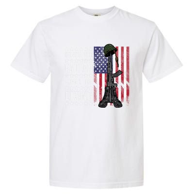 American Us Flag Honor The Fallen Thank Living Memorial Day Funny Gift Garment-Dyed Heavyweight T-Shirt